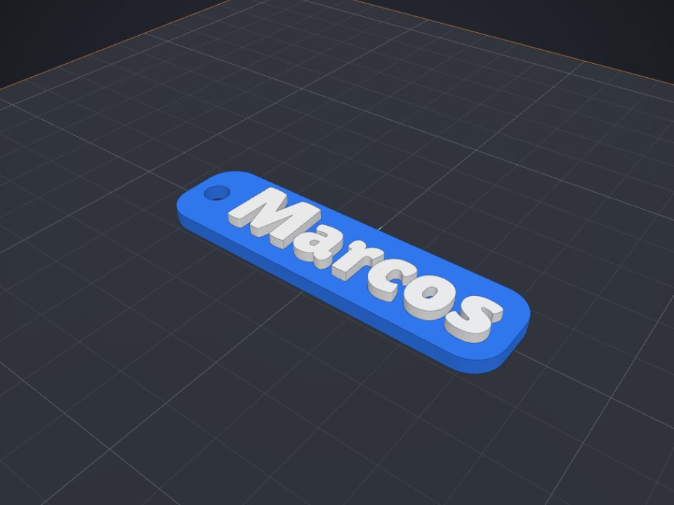 Example name keychain made with Lok3D